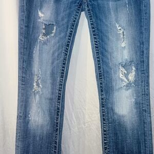 Miss Me Women's Boot Cut Jeans - Distressed Blue
